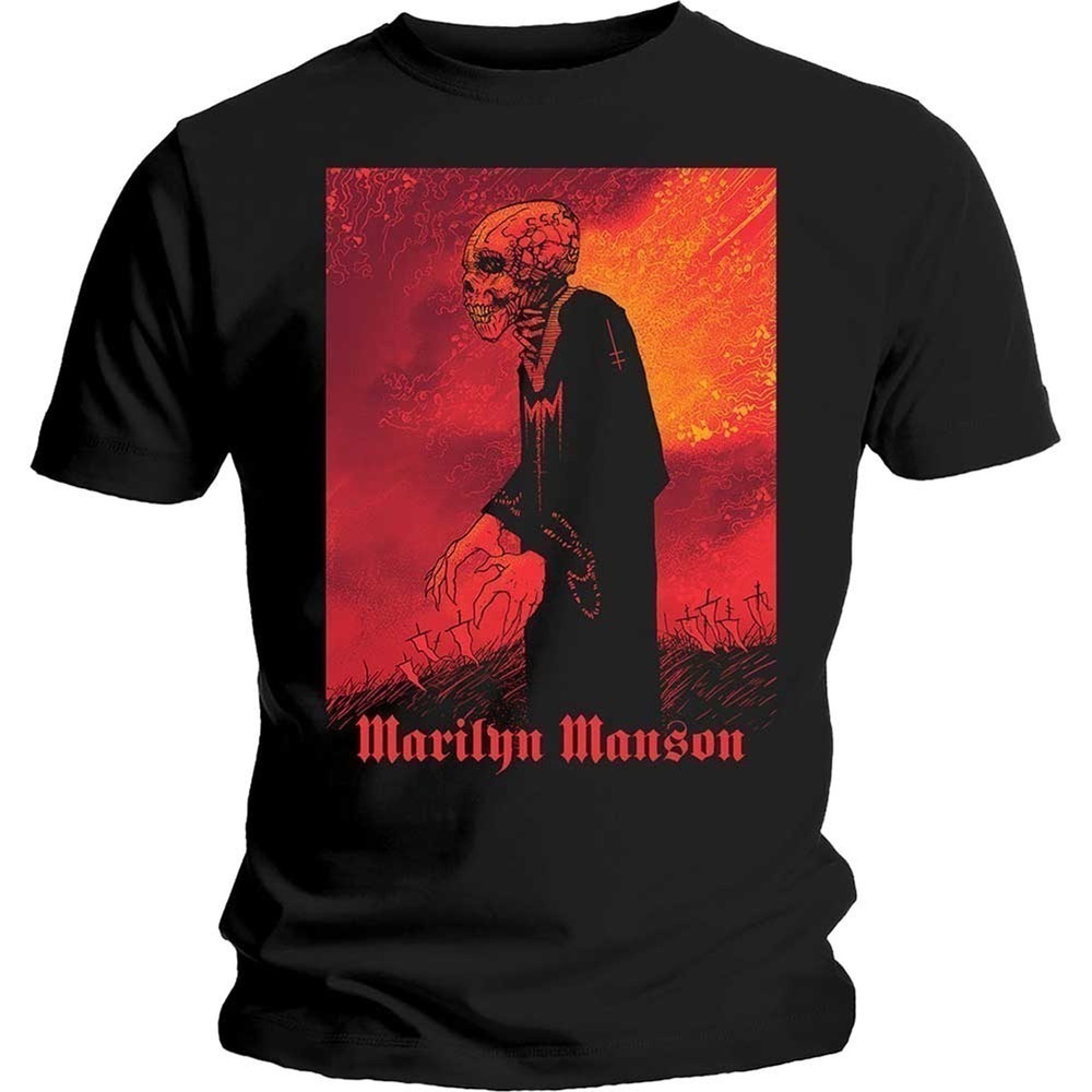 Marilyn Manson Mad Monk Shirt Rock Music Graphic Tee Gothic Metal Fan Vintage
